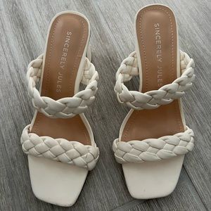 Sincerely Jules White Braided Heels in Size 7